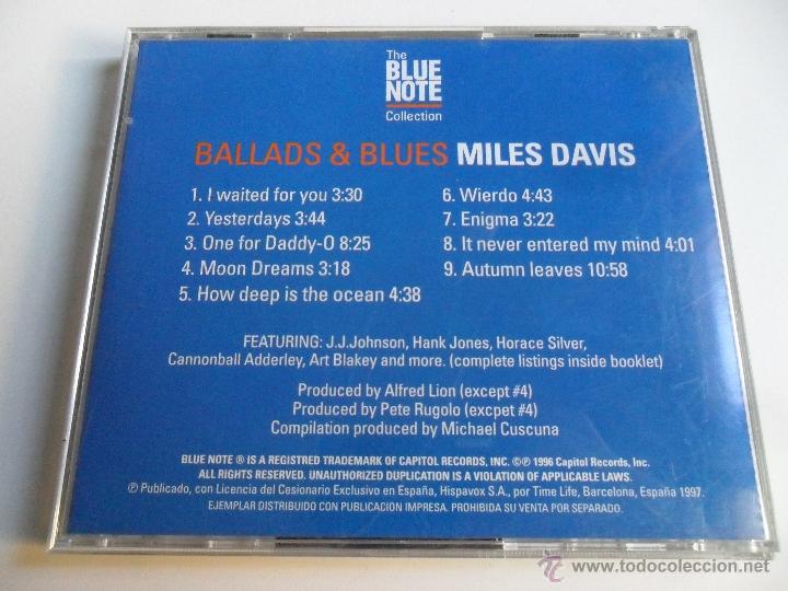 CDs de m&uacute;sica: MILES DAVIS . BALLADS & BLUES (BLUE NOTE) - Foto 2