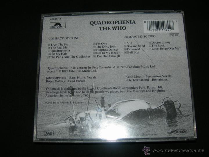 CDs de m&uacute;sica: THE WHO // QUADROPHENIA // DOBLE CD - Foto 5