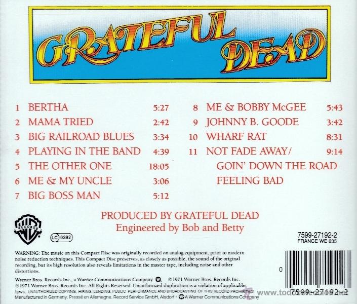 CDs de m&uacute;sica: GRATEFUL DEAD - GRATEFUL DEAD - compact disc.mirar portes antes de comprar - Foto 2