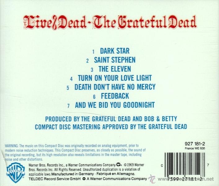 CDs de m&uacute;sica: GRATEFUL DEAD - LIVE, DEAD - compact disc.mirar portes antes de comprar - Foto 2