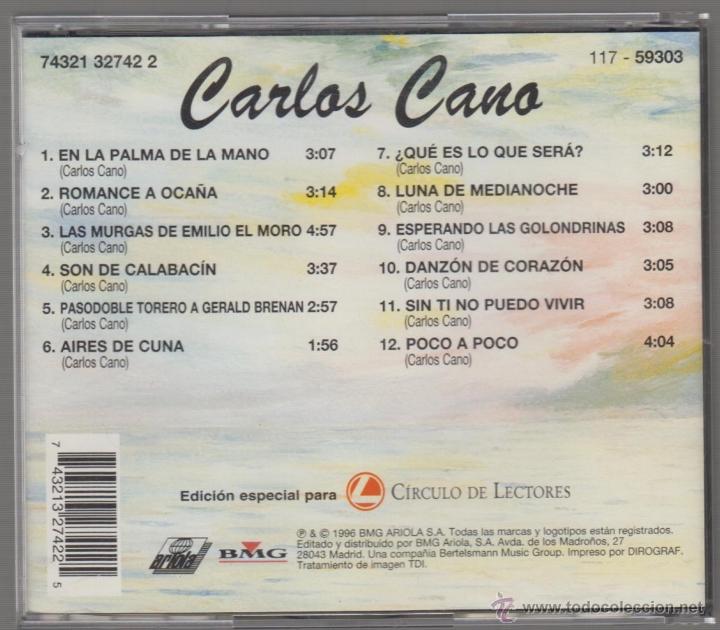 CDs de m&uacute;sica: Carlos Cano cd Grandes &Eacute;xitos Amigos 1996 C&iacute;rculo de Lectores - Foto 2