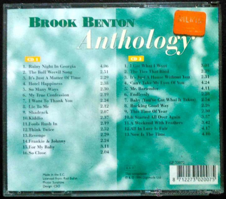 CDs de m&uacute;sica: BROOK BRENTON, ANTHOLOGY - DOBLE CD, 2 CDs - Foto 2