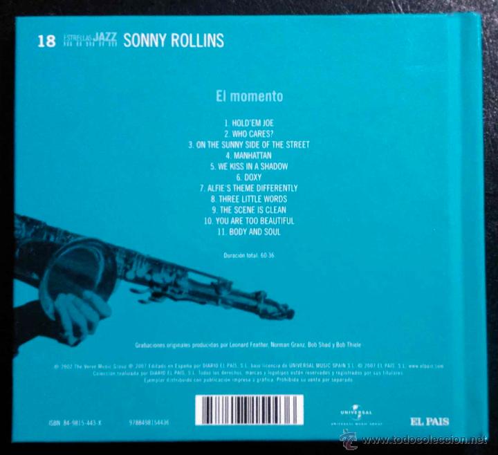 CDs de m&uacute;sica: SONNY ROLLINS, EL MOMENTO - CD LIBRO EL PA&Iacute;S - Foto 2