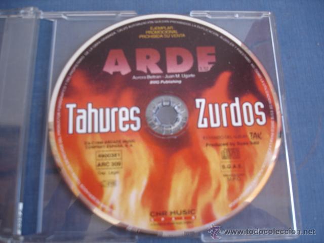 CDs de m&uacute;sica: TAHURES ZURDOS   ARDE  CD-SINGLE - Foto 1