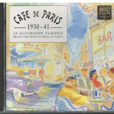 CDs de Música: CAFÉ DE PARÍS 1930-41. 24 ACCORDION CLASSICS FROM THE BOULEVARDS OF PARIS - CD 1993. Lote 230486755