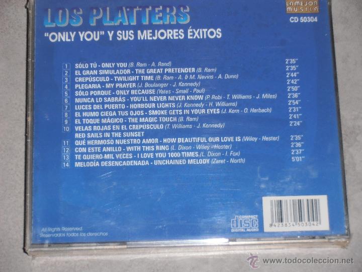 CDs de m&uacute;sica: LOS PLATTERS - ONLY YOU Y OTROS EXITOS - CD - Foto 2