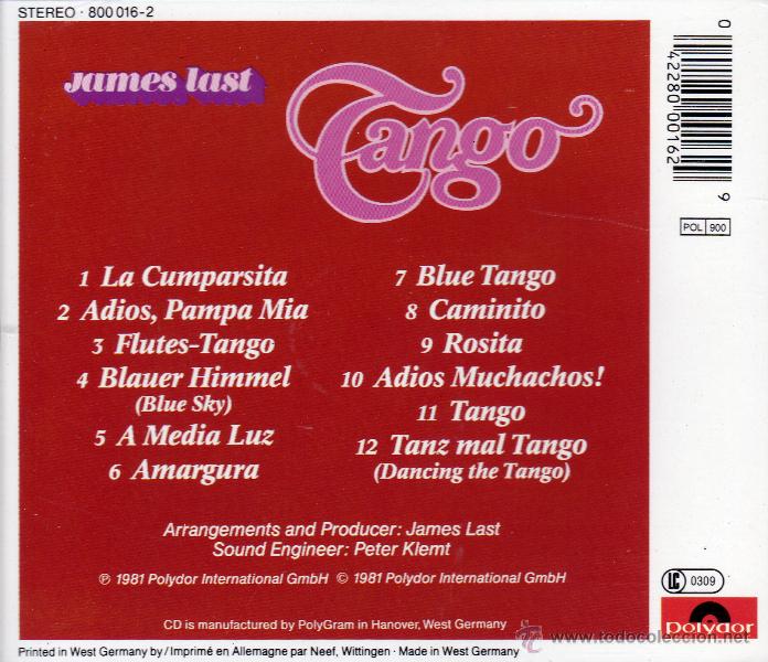 CDs de m&uacute;sica: JAMES LAST - TANGO - compact disc.mirar portes antes de comprar - Foto 2