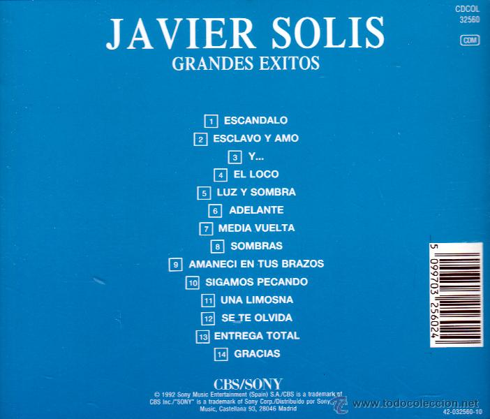 CDs de m&uacute;sica: JAVIER SOLIS - GRANDES EXITOS - compact disc.mirar portes antes de comprar - Foto 2
