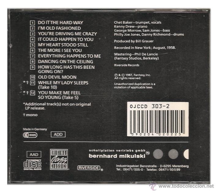 CDs de m&uacute;sica: Chet Baker - It Could Happen To You (CD) - Foto 2