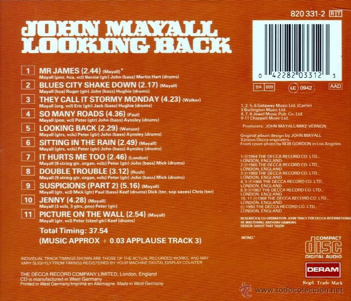 CDs de m&uacute;sica: JOHN MAYALL - LOOKING BACK - compact disc.mirar portes antes de comprar - Foto 2