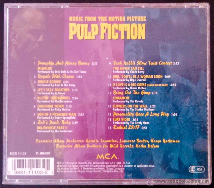 CDs de m&uacute;sica: PULP FICTION - M&Uacute;SICA DE LA PEL&Iacute;CULA - CD - Foto 2