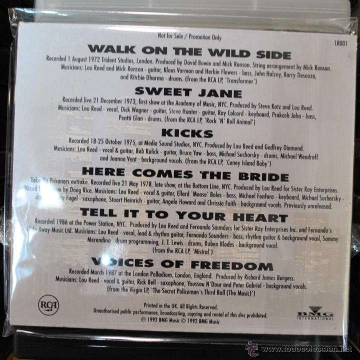 CDs de m&uacute;sica: LOU REED - BETWEEN THOUGHT AND EXPRESSION - CD PROMO - Foto 2