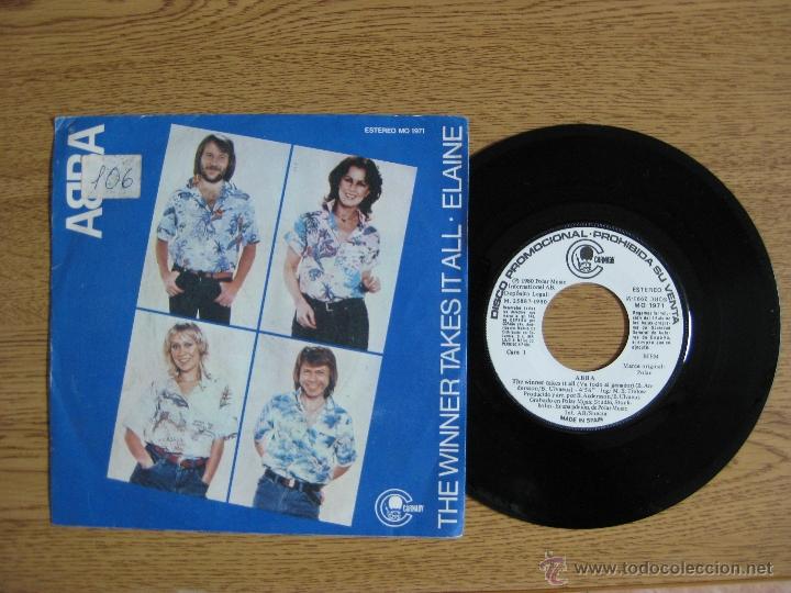 CDs de M&uacute;sica: ABBA The winner takes it all - Elaine 1980 SINGLE 45 RPM