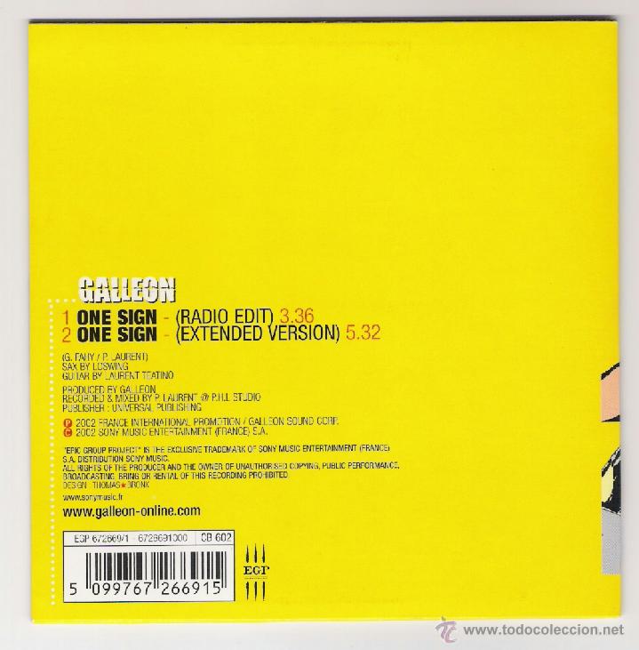 CDs de m&uacute;sica: CD SINGLE GALLEON / ONE SIGN 2002 VERSION EXT. - Foto 2