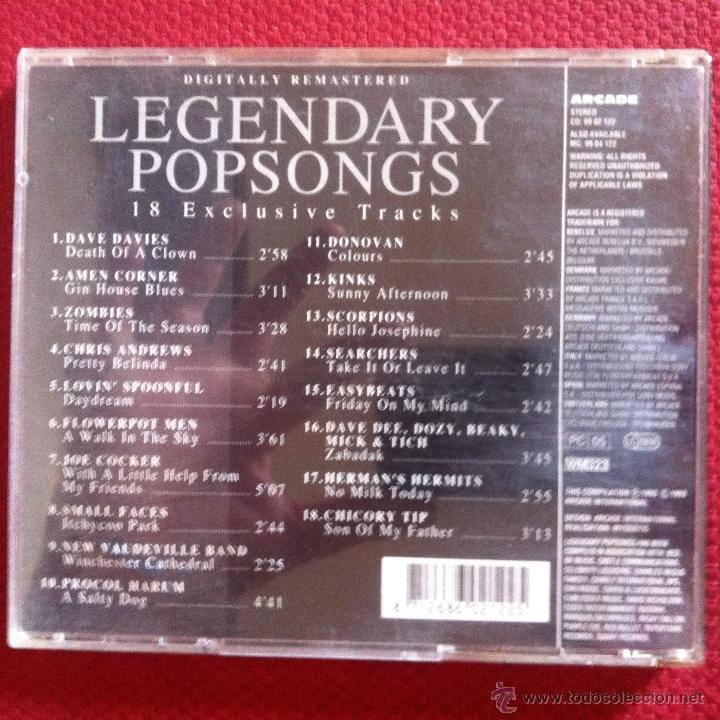 CDs de m&uacute;sica: CD LEGENDARY POPSONGS VOL1 - Foto 2