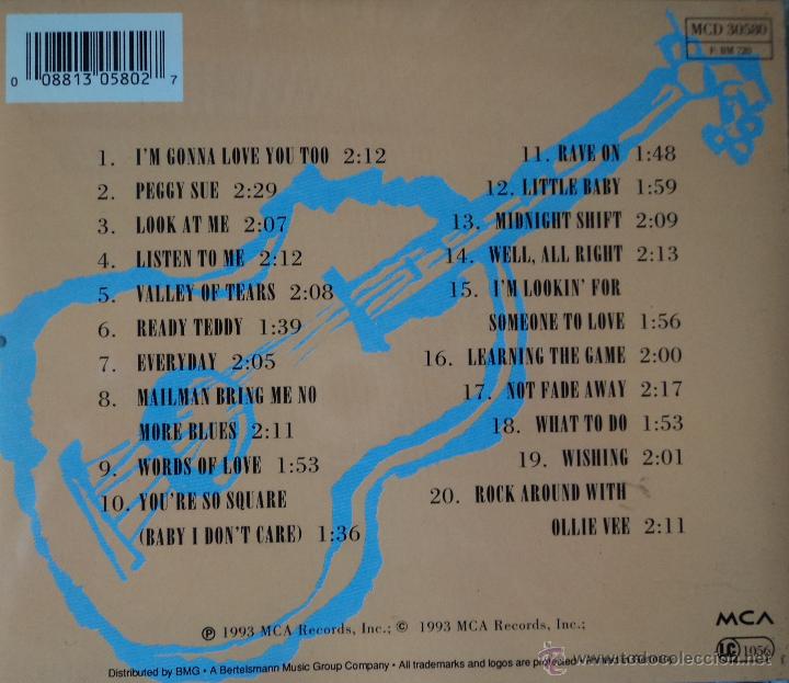 CDs de m&uacute;sica: Buddy Holly - Grandes Exitos - Edici&oacute;n de 1993 de Germany - Foto 2