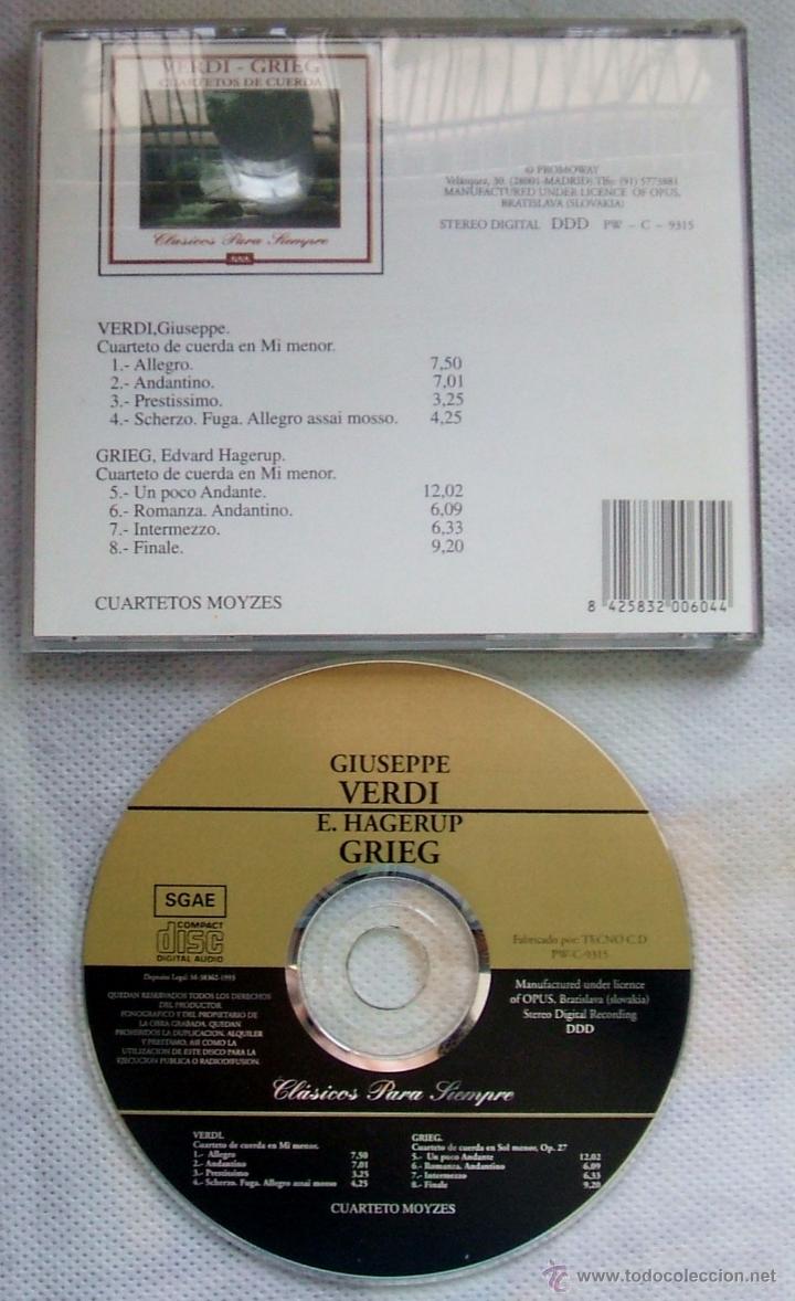 CDs de m&uacute;sica: VERDI - GRIEG / Cuartetos de cuerda / CD - Foto 2