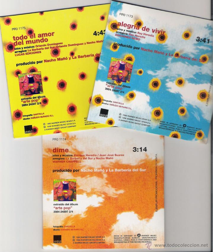 CDs de m&uacute;sica: LOTE 3 CD SINGLE LA BARBERIA DEL SUR  (1998) - Foto 2