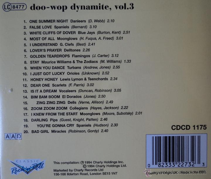CDs de m&uacute;sica: Doo-Wop Dynamite Vol. 3 - Various Artists - Edici&oacute;n de 1994 de EEC - Foto 2