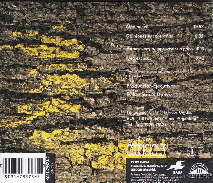 CDs de m&uacute;sica: LITO VITALE CUARTETO - LA EXCUSA - compact disc.mirar portes antes de comprar - Foto 2