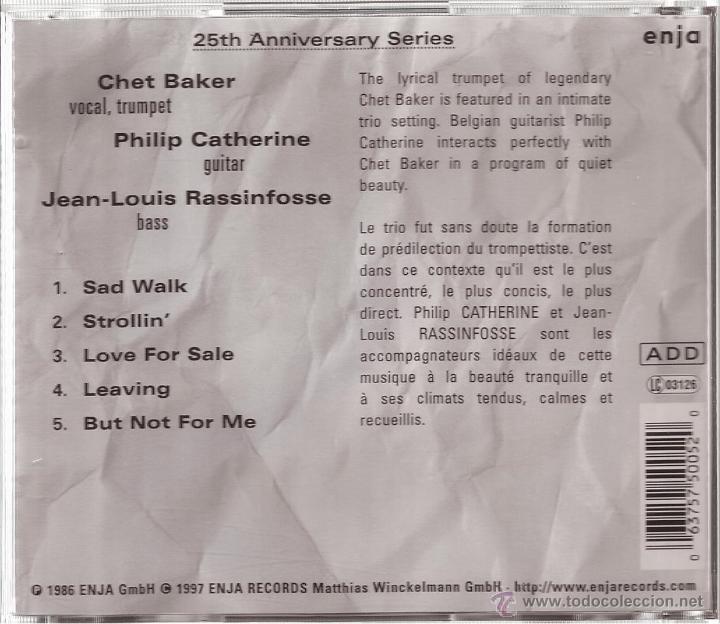 CDs de m&uacute;sica: chet baker - strollin (cd) 25TH ANNYVERSARY. ENJA. - Foto 2