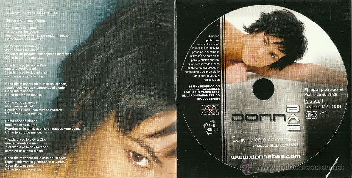 CDs de m&uacute;sica: DONNA BAE. Como te echo de menos           (cd single 2004) - Foto 2