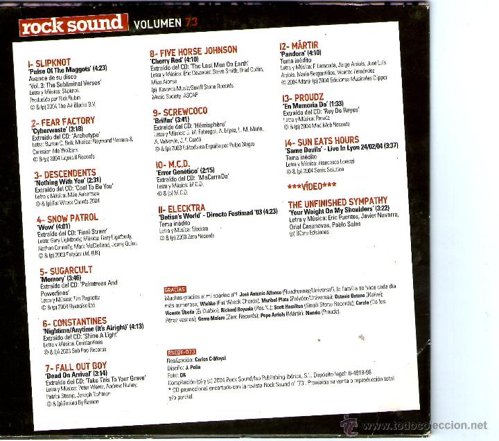 CDs de m&uacute;sica: ROCK SOUND 73 SLIPKNOT - Foto 2
