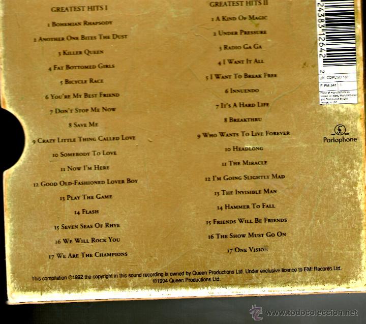 CDs de m&uacute;sica: QUEEN GREATEST HITS I & II - Foto 2