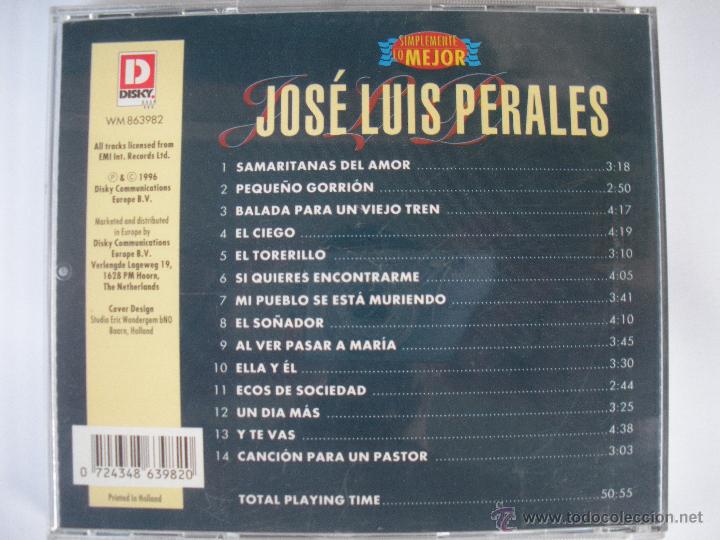 CDs de m&uacute;sica: MAGNIFICO CD DE - JOSE LUIS PERALES - - Foto 2