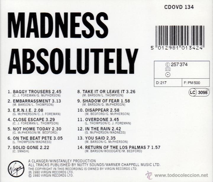CDs de m&uacute;sica: MADNESS - ABSOLUTELY - compact disc.mirar portes antes de comprar - Foto 2