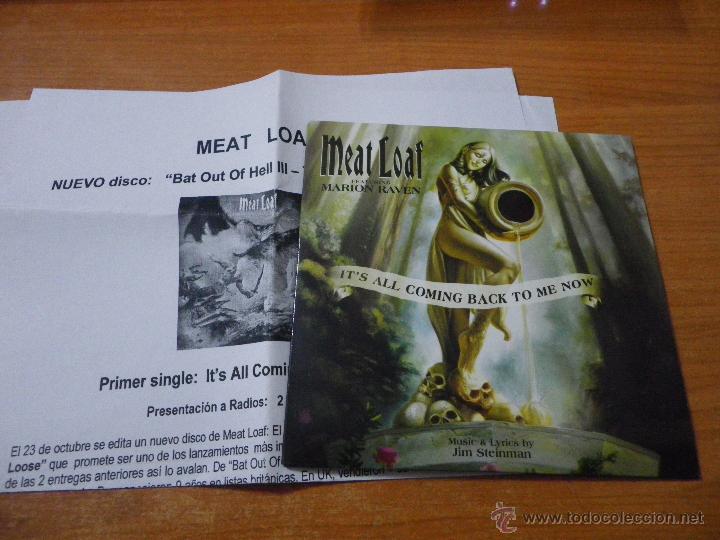 CDs de m&uacute;sica: MEAT LOAF & MARION RAVEN It&acute;s all coming back to me now CD SINGLE PROMO EUROPA CON HOJA DE PRENSA