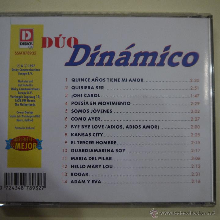 CDs de m&uacute;sica: D&Uacute;O DIN&Aacute;MICO - SIMPLEMENTE LO MEJOR - CD 1997 - Foto 2
