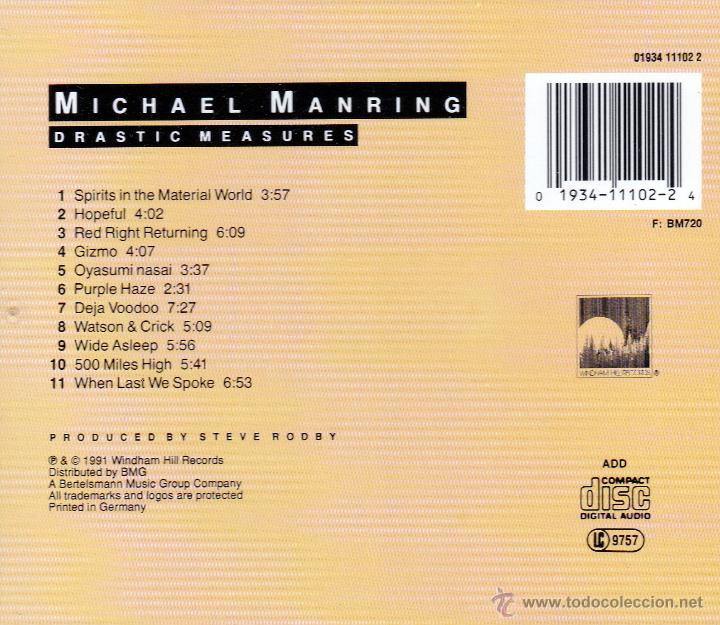 CDs de m&uacute;sica: MICHAEL MANRING - DRASTIC MEASURES - compact disc.mirar portes antes de comprar - Foto 2