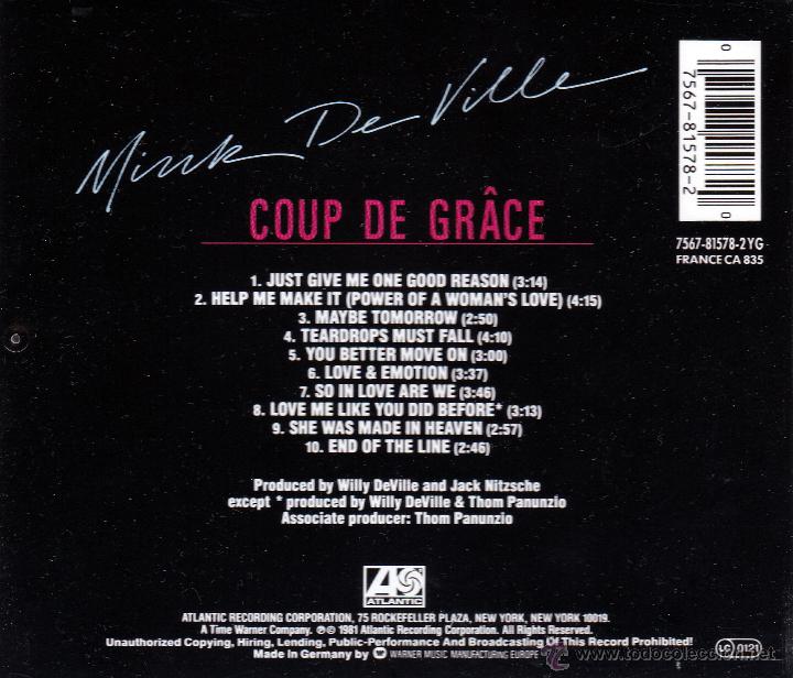 CDs de m&uacute;sica: MINK DEVILLE - COUP DE GR&Acirc;CE - compact disc.mirar portes antes de comprar - Foto 2