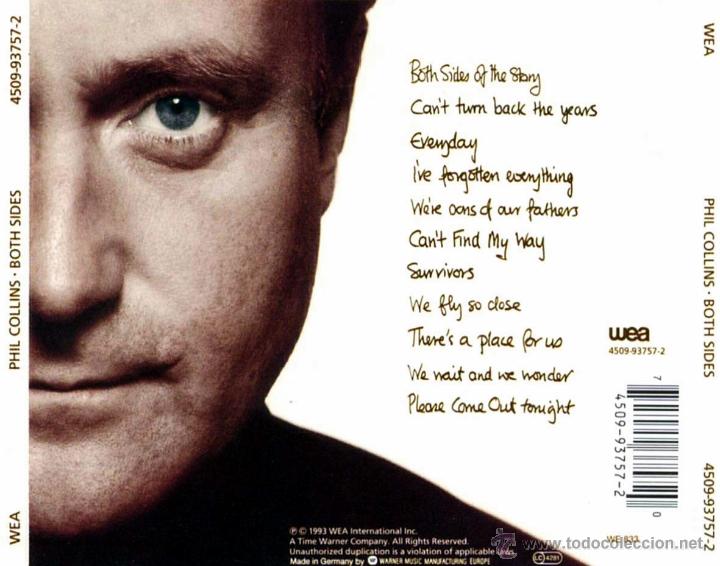 CDs de m&uacute;sica: PHIL COLLINS - BOTH SIDES - compact disc.mirar portes antes de comprar - Foto 2