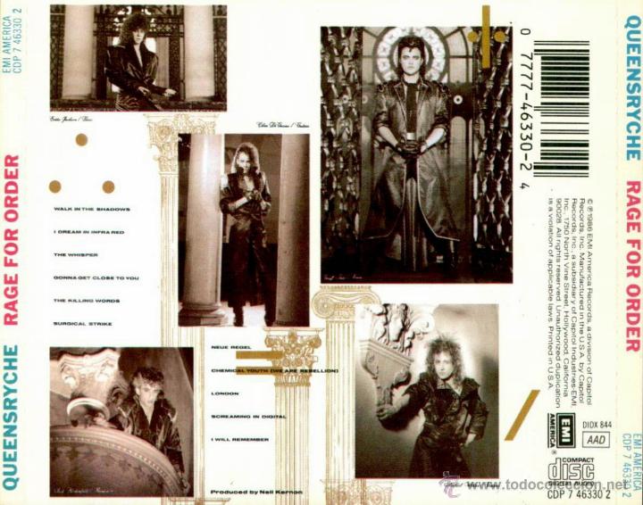 CDs de m&uacute;sica: QUEENSRYCHE - RAGE FOR ORDER - compact disc.mirar portes antes de comprar - Foto 2