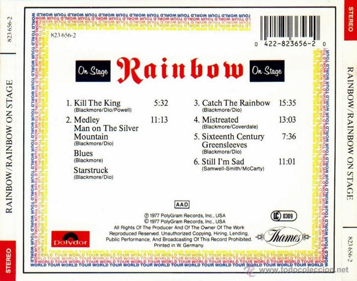 CDs de m&uacute;sica: RAINBOW - ON STAGE - compact disc.mirar portes antes de comprar - Foto 2