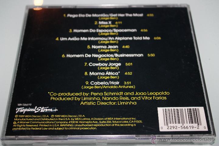 CDs de m&uacute;sica: Jorge Ben - Benjor - CD - 1989 - Edici&oacute;n U.S.A. - Foto 3