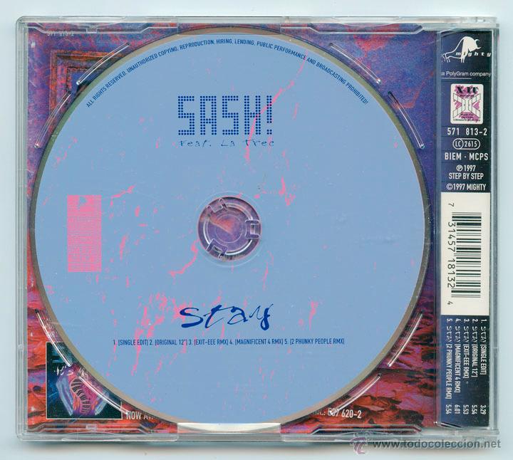 CDs de m&uacute;sica: CD MAXI - SASH! FEAT. LA TREC - STAY - MIGHTY - 1997 - Foto 2