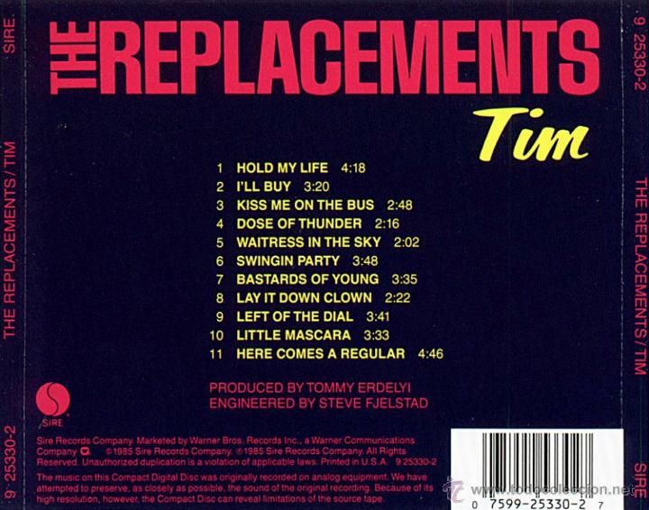 CDs de m&uacute;sica: REPLACEMENTS, THE - TIM - compact disc.mirar portes antes de comprar - Foto 2