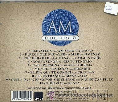 CDs de m&uacute;sica: ARMANDO MANZANERO / DUETOS 2 (CD WEA 2002) - Foto 2