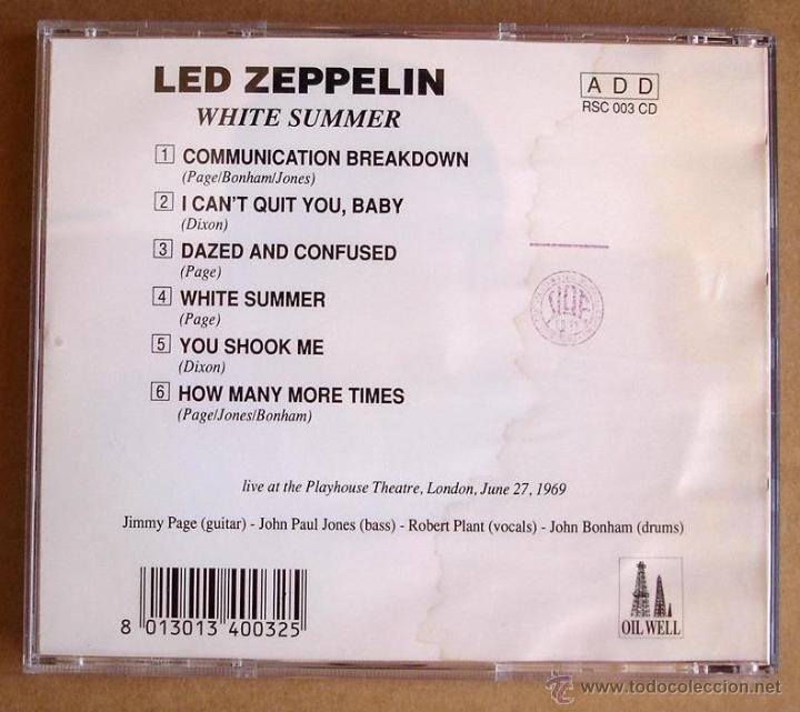 CDs de m&uacute;sica: LED ZEPPELIN - WHITE SUMMER (CD) - Foto 2