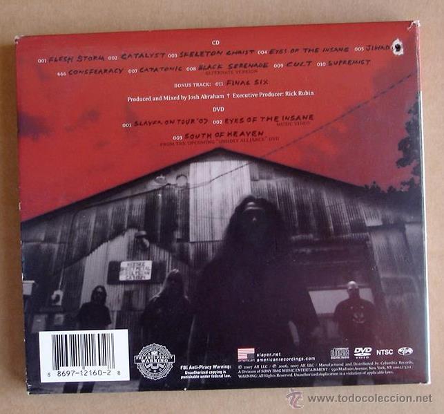 CDs de m&uacute;sica: SLAYER - CHRIST ILLUSION (CD + DVD) - Foto 4
