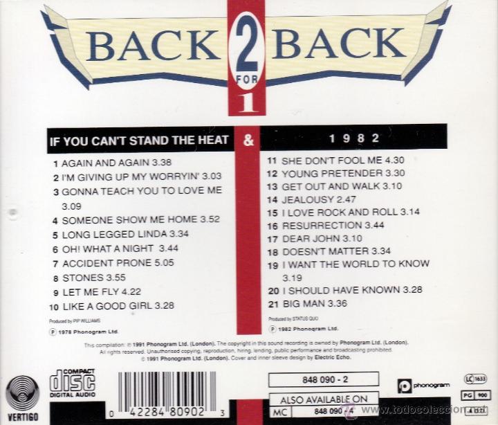 CDs de m&uacute;sica: STATUS QUO - BACK 2 BACK - compact disc.mirar portes antes de comprar - Foto 2