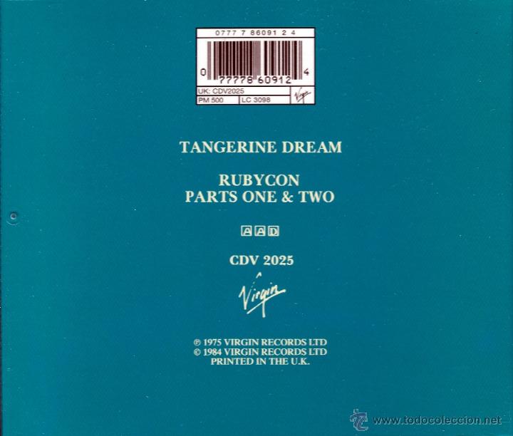 CDs de m&uacute;sica: TANGERINE DREAM - RUBYCON - compact disc.mirar portes antes de comprar - Foto 2