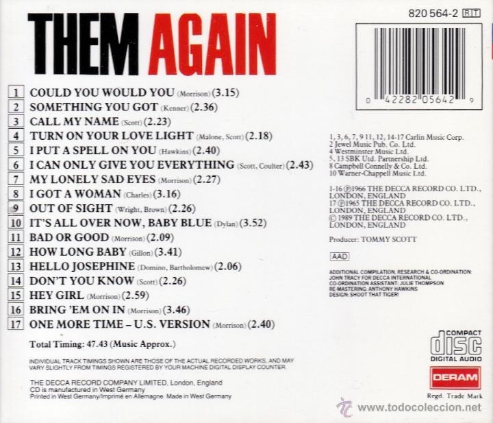 CDs de m&uacute;sica: THEM - AGAIN - compact disc.mirar portes antes de comprar - Foto 2