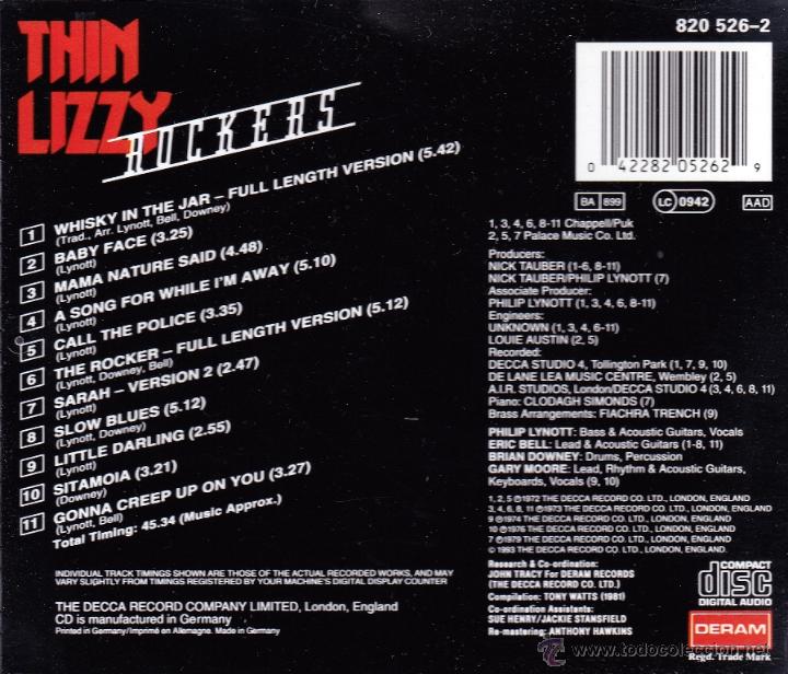 CDs de m&uacute;sica: THIN LIZZY - ROCKERS - compact disc.mirar portes antes de comprar - Foto 2