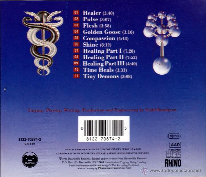 CDs de m&uacute;sica: TODD RUNDGREN - HEALING - compact disc.mirar portes antes de comprar - Foto 2