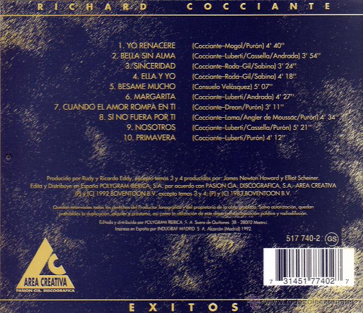 CDs de m&uacute;sica: RICHARD COCCIANTE - EXITOS - compact disc.mirar portes antes de comprar - Foto 2