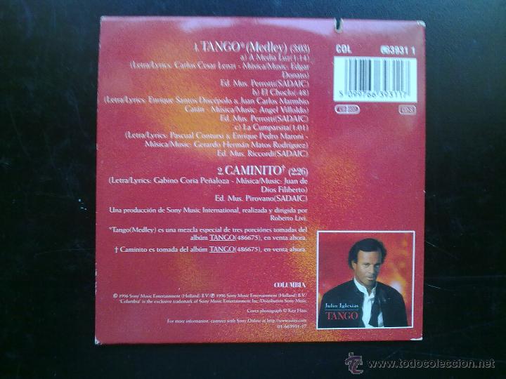 CDs de m&uacute;sica: JULIO IGLESIAS -MAXI- TANGO - Foto 3